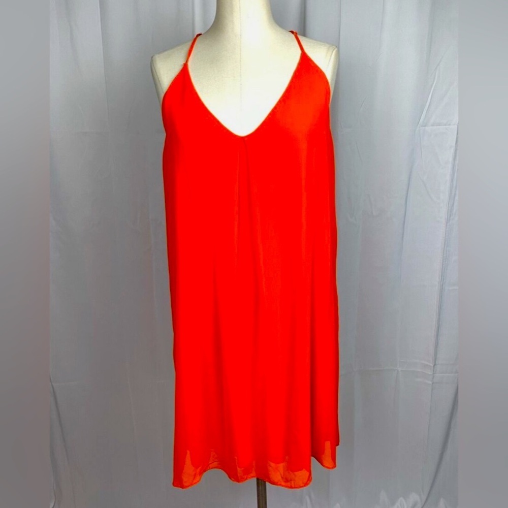 Gianni Bini Spaghetti Strap Flowy Dress – red Orange – Size Medium